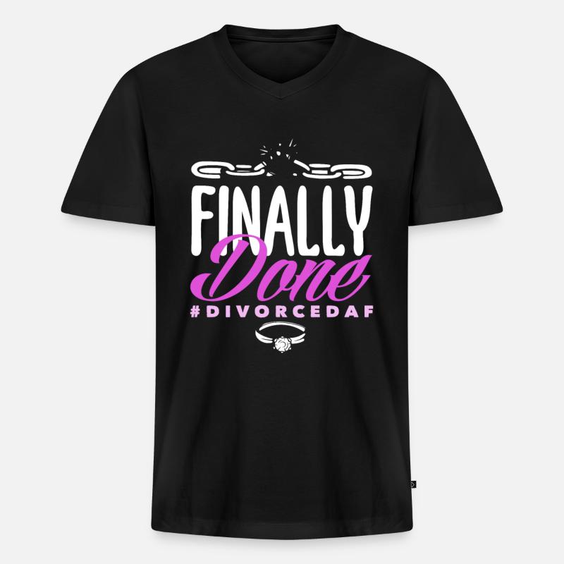 Endlich Gemacht Feiern Scheidung - Männer Premium Bio T-Shirt mit V-Ausschnitt - Schwarz