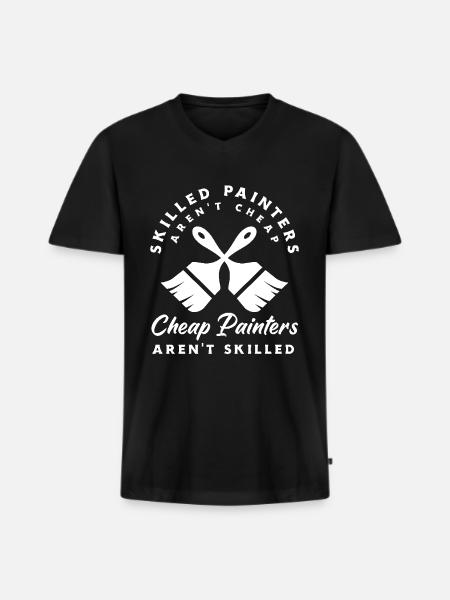 Experienced painters are not cheap - Men's Premium Organic T-shirt with V-neck - black