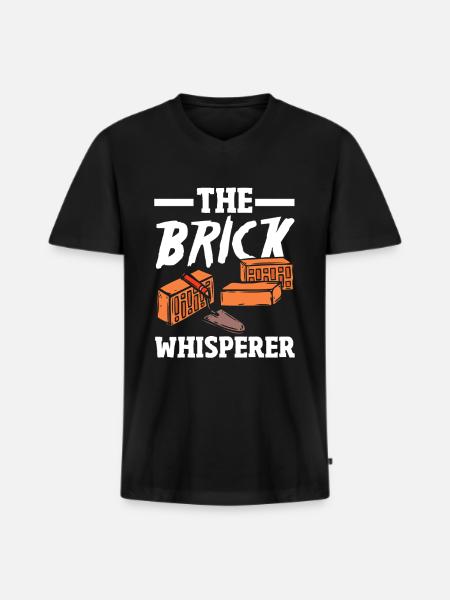 Mason The Brick Whisperer - Men's Premium Organic T-shirt with V-neck - black