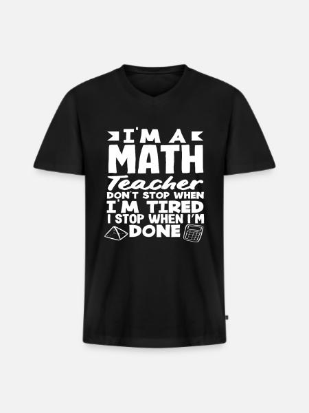 Math Teacher Math Gift - Men's Premium Organic T-shirt with V-neck - black