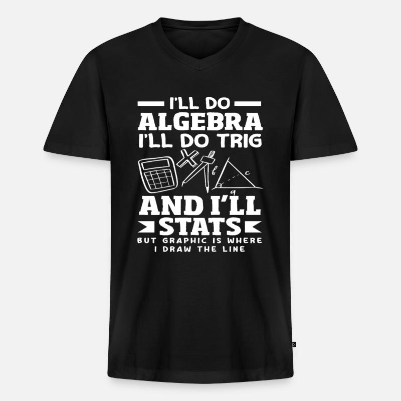 Mathe Lehrer Mathematik Geschenk - Männer Premium Bio T-Shirt mit V-Ausschnitt - Schwarz