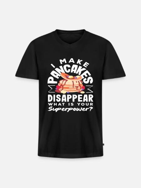 I make pancakes disappear - Men's Premium Organic T-shirt with V-neck - black