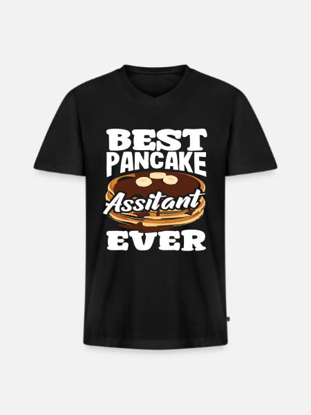 Best Pancake Assistant Ever - Men's Premium Organic T-shirt with V-neck - black
