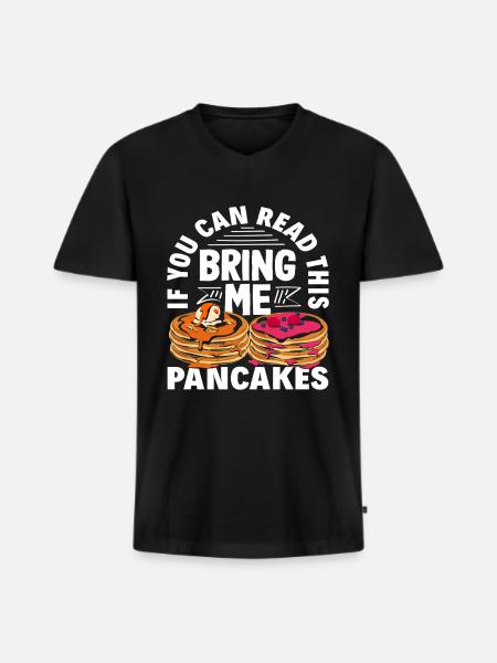 Pancakes bring me joy - Men's Premium Organic T-shirt with V-neck - black