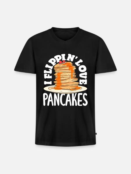 Pancakes Flippin' Love Breakfast Delight - Men's Premium Organic T-shirt with V-neck - black