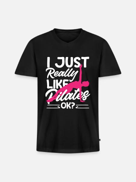 Pilates I really like Pilates - Men's Premium Organic T-shirt with V-neck - black