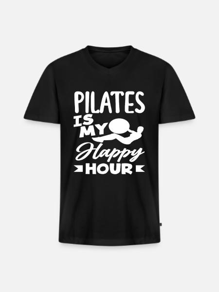Pilates is my happy hour - Men's Premium Organic T-shirt with V-neck - black
