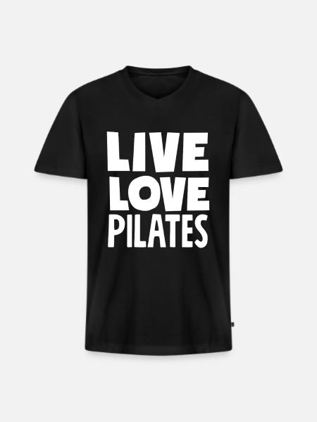 Pilates Life Love Balance - Men's Premium Organic T-shirt with V-neck - black