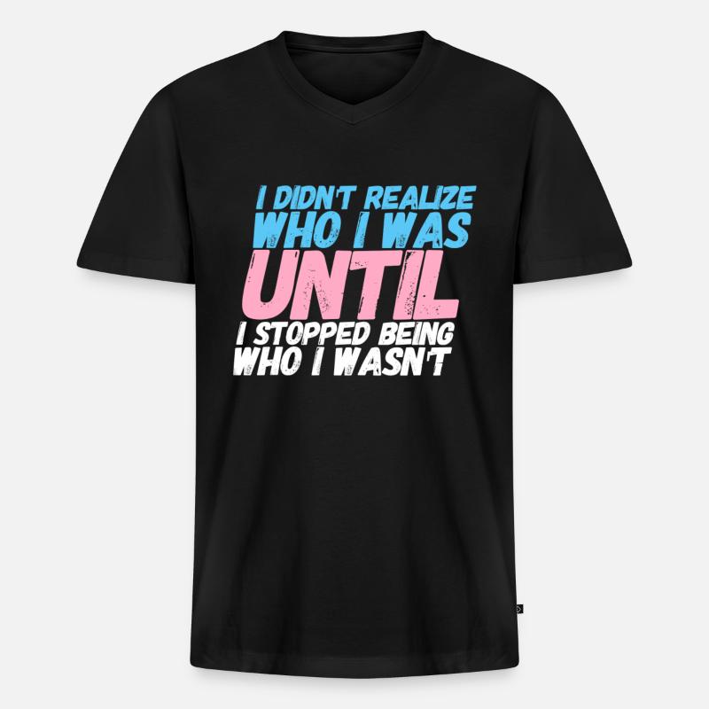 Transgender Transmädchen Transmann Gender Geschenk - Männer Premium Bio T-Shirt mit V-Ausschnitt - Schwarz
