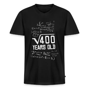 400 Jahre Alt Wurzel 20. Geburtstag Mathemathiker - Männer Premium Bio T-Shirt mit V-Ausschnitt - Schwarz - Vorne - Nico (187cm)