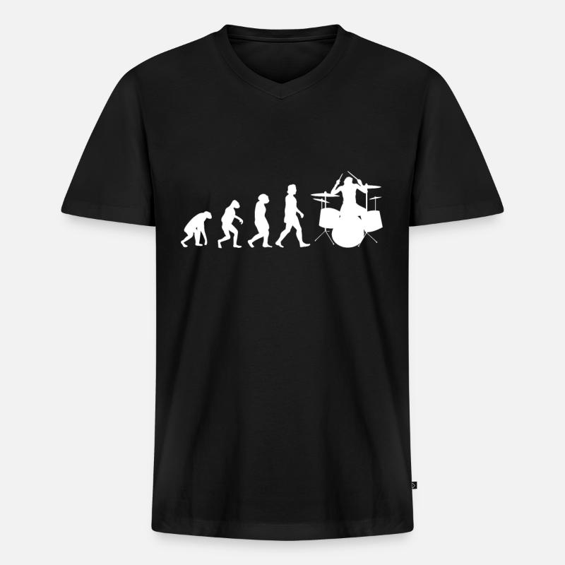 Drummer Evolution Drums - Men's Premium Organic T-shirt with V-neck - black