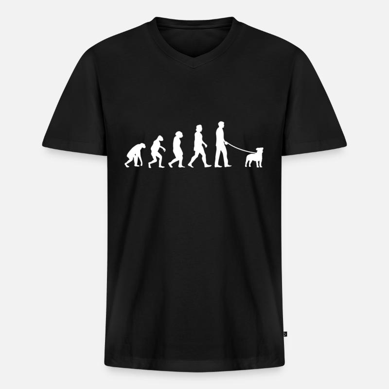 Parson Russell Terrier Évolution - T-shirt encolure en V Premium bio Homme - noir