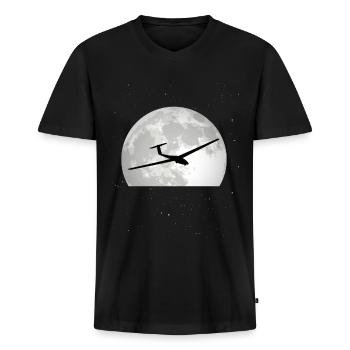 Planeur Lune Planeurs Planeurs - T-shirt encolure en V Premium bio Homme - noir - Devant - Nico (187cm)