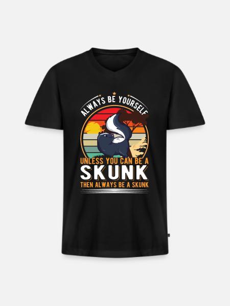 Stinktier Geschenk Skunk - Männer Premium Bio T-Shirt mit V-Ausschnitt - Schwarz