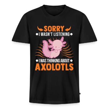 Axolotl Gift Tail Lurch Axolotl - Men's Premium Organic T-shirt with V-neck - black - Front - Nico (187cm)