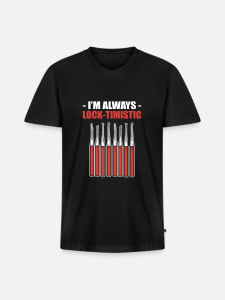 I'm Always Lock-Timistic Locksmith Locksmithing - Men's Premium Organic T-shirt with V-neck - black