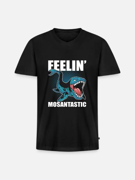 Feelin' Mosantastic Prehistoric Mosasaurus - Men's Premium Organic T-shirt with V-neck - black