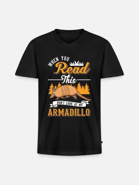 Armadillo Geschenk Gürteltier - Männer Premium Bio T-Shirt mit V-Ausschnitt - Schwarz