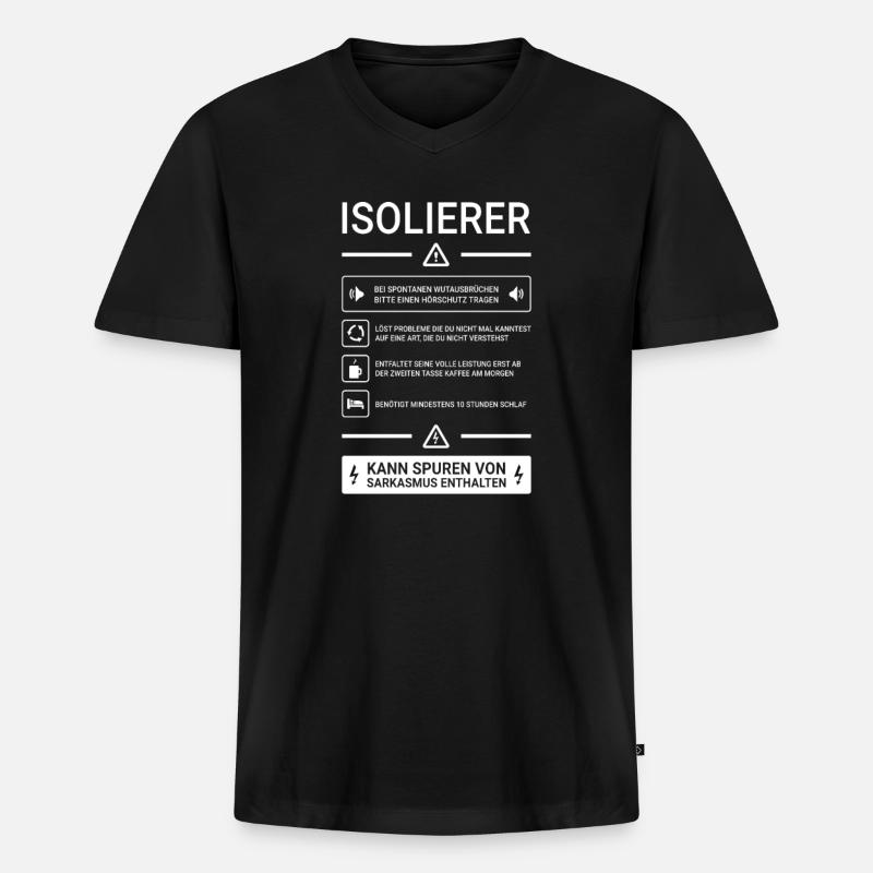 Isolierer I Isolierfacharbeiter oder - Männer Premium Bio T-Shirt mit V-Ausschnitt - Schwarz