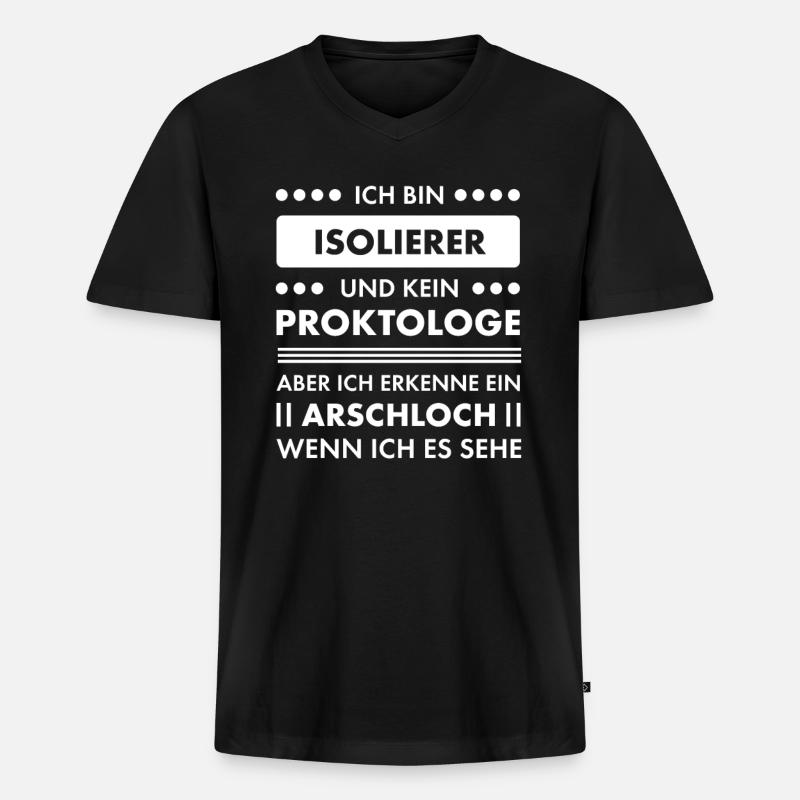 Isolierer I Isolierfacharbeiter oder - Männer Premium Bio T-Shirt mit V-Ausschnitt - Schwarz