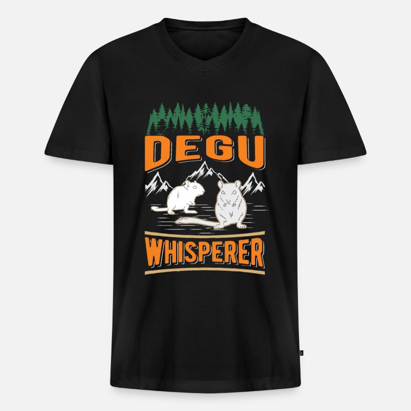 Degu Flüsterer Degu Whisperer - Männer Premium Bio T-Shirt mit V-Ausschnitt - Schwarz