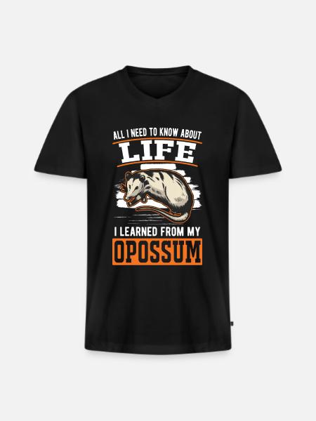 Opossum Geschenk Possum Beutelratte - Männer Premium Bio T-Shirt mit V-Ausschnitt - Schwarz