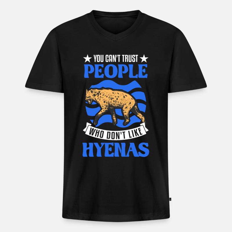 Hyäne Geschenk Erdwolf Hyena - Männer Premium Bio T-Shirt mit V-Ausschnitt - Schwarz