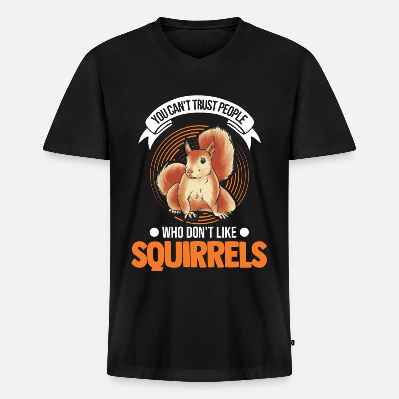 Eichhörnchen Geschenk Grauhörnchen Squirrel - Männer Premium Bio T-Shirt mit V-Ausschnitt - Schwarz