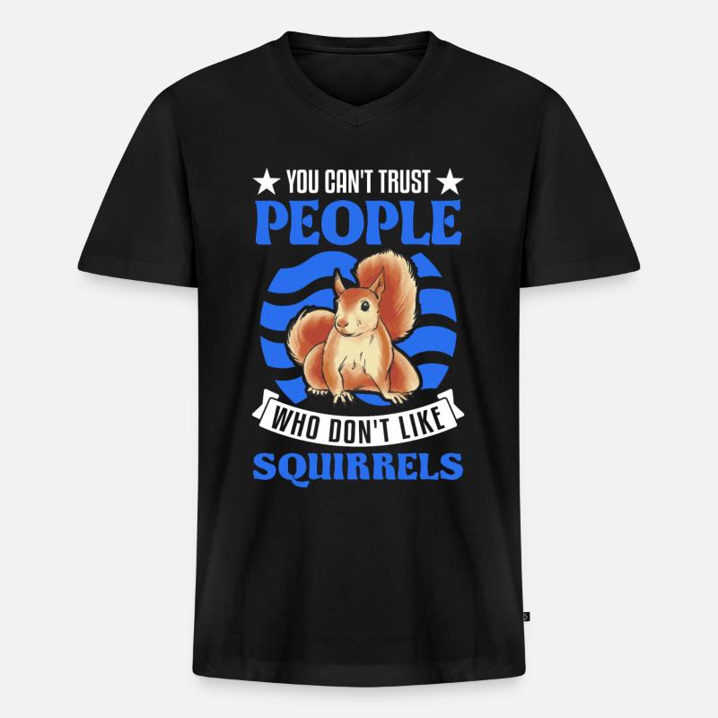 Eichhörnchen Geschenk Grauhörnchen Squirrel - Männer Premium Bio T-Shirt mit V-Ausschnitt - Schwarz