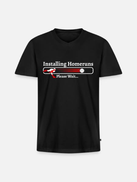 Install HomeRuns Please Wait - Baseball - Men's Premium Organic T-shirt with V-neck - black