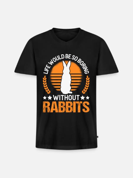 Rabbit Gift Rabbit Rabbit - Men's Premium Organic T-shirt with V-neck - black