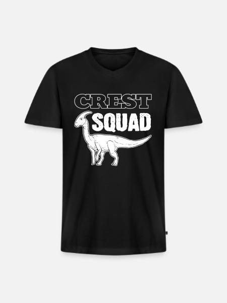 Crest Squad Parasaurolophus Dinosaur - Men's Premium Organic T-shirt with V-neck - black