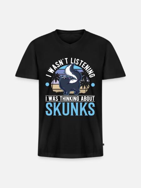 Stinktier Geschenk Skunk - Männer Premium Bio T-Shirt mit V-Ausschnitt - Schwarz