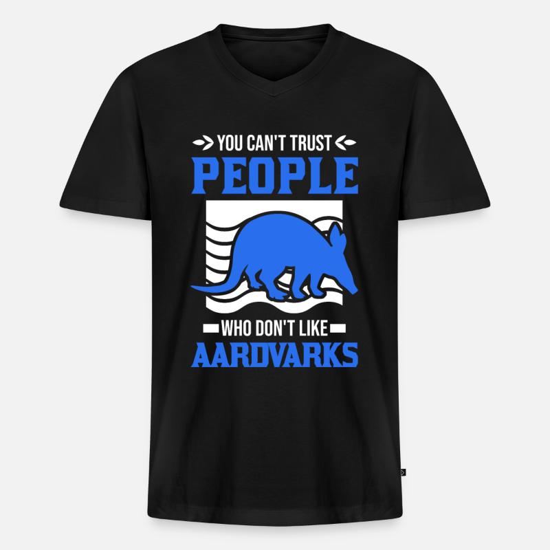 Erdferkel Geschenk Aardvark - Männer Premium Bio T-Shirt mit V-Ausschnitt - Schwarz