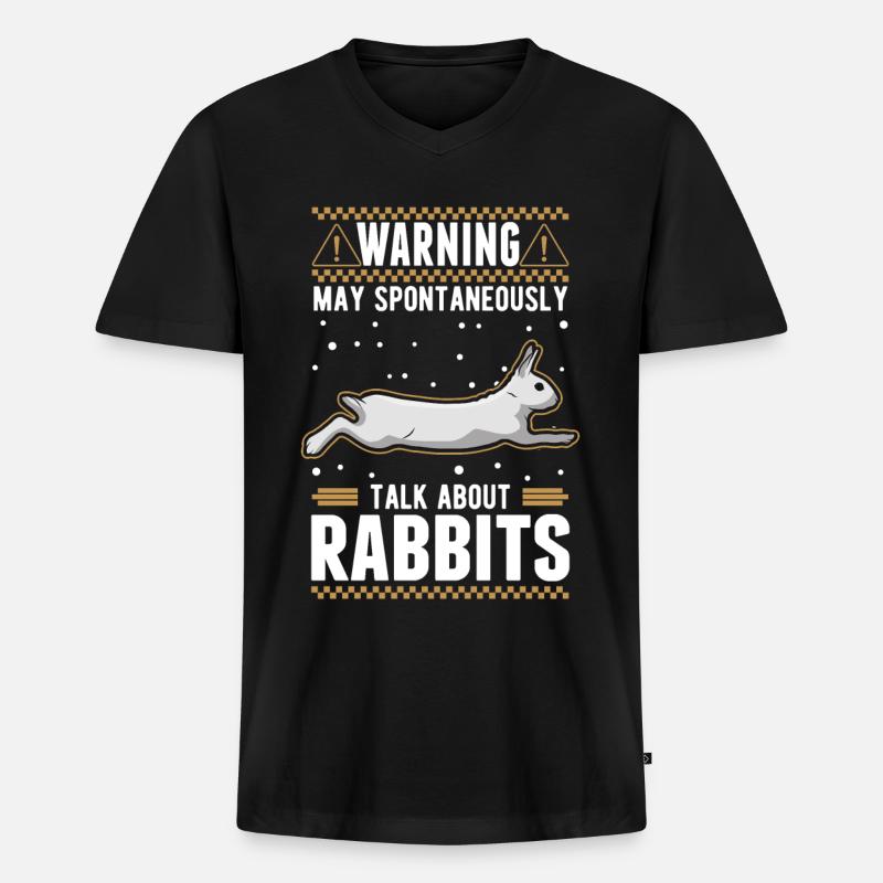 Rabbit Rabbit Rabbit Rabbit - Men's Premium Organic T-shirt with V-neck - black