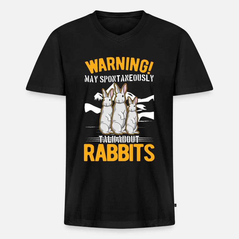 Rabbit Rabbit Rabbit Rabbit - Men's Premium Organic T-shirt with V-neck - black