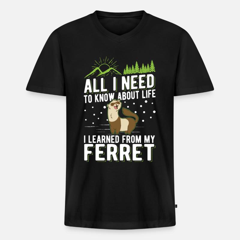 Frettchen Spruch Ferret - Männer Premium Bio T-Shirt mit V-Ausschnitt - Schwarz