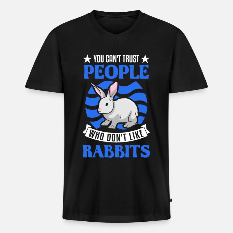 Rabbit Rabbit Rabbit Rabbit - Men's Premium Organic T-shirt with V-neck - black
