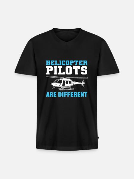 Helicopter Pilots Are Different - Men's Premium Organic T-shirt with V-neck - black