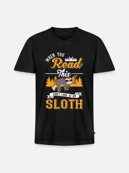 Sloth Gift Sloth - Men's Premium Organic T-shirt with V-neck - black