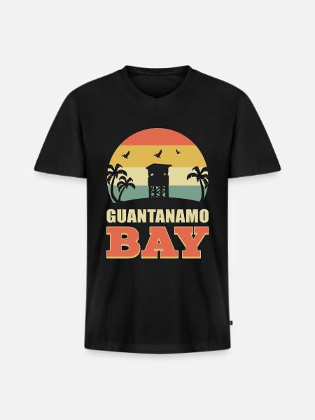 Guantanamo Bay Guantanamo Bay Gtmo Gitmo Nsgb Ma - Maglietta ecologica premium da uomo con scollo a V - nero
