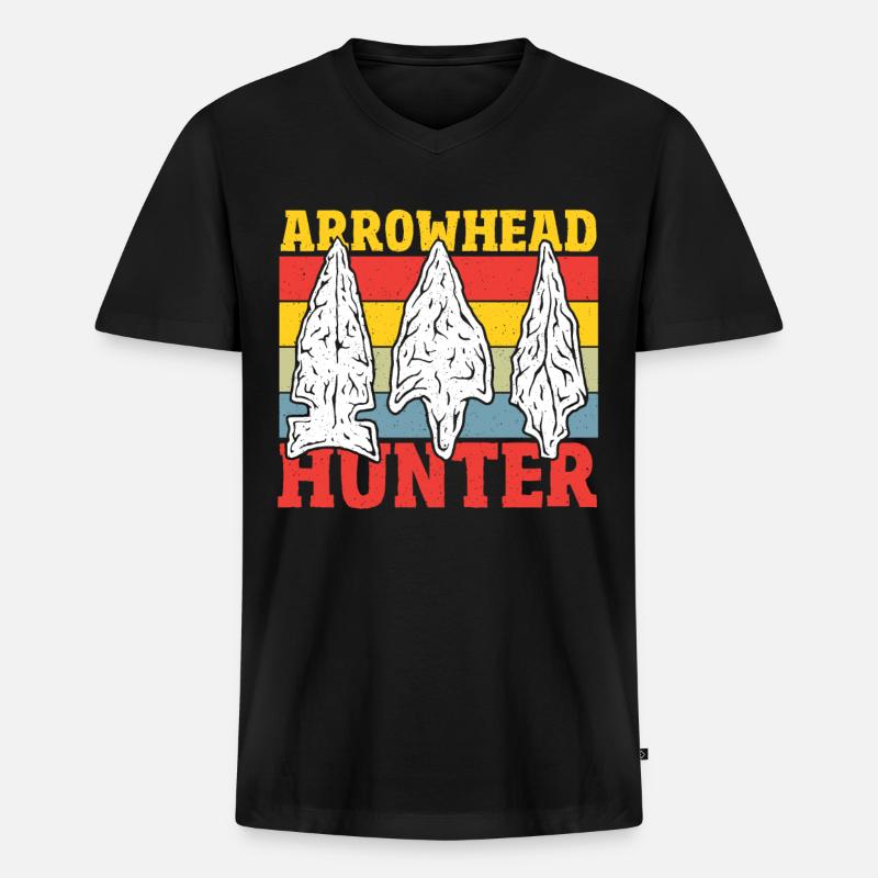 Pfeilspitzenjagd Pfeilspitzen-Jagd Pfeilspitzen-Sa - Männer Premium Bio T-Shirt mit V-Ausschnitt - Schwarz