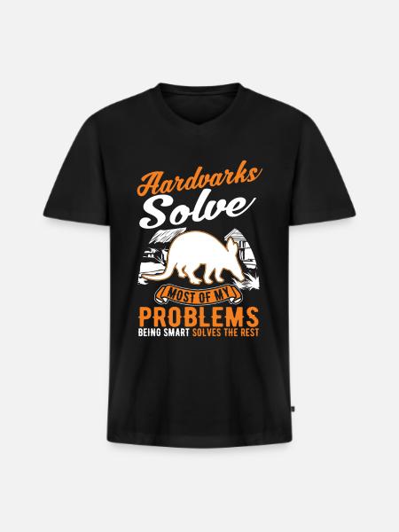 Erdferkel Geschenk Aardvark - Männer Premium Bio T-Shirt mit V-Ausschnitt - Schwarz