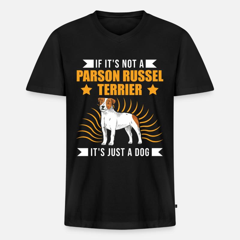 Parson Russell Terrier Besitzer - Männer Premium Bio T-Shirt mit V-Ausschnitt - Schwarz