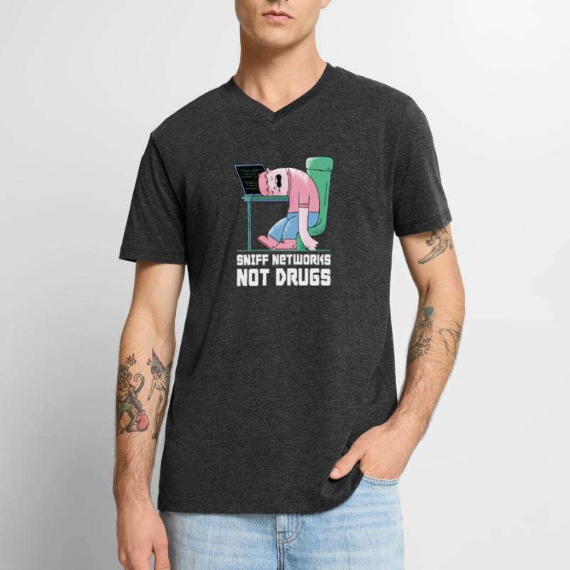 Hacker Programmer Developer Computer Science Men's Premium Organic T-shirt with V-neck