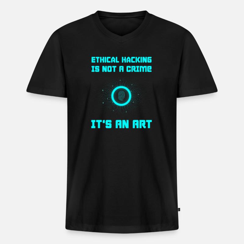 Hacker Programmierer Entwickler Informatik - Männer Premium Bio T-Shirt mit V-Ausschnitt - Schwarz