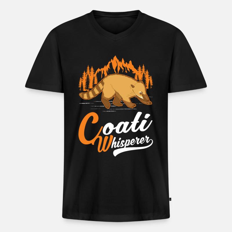 Nasenbär Flüsterer Rüsselbär Coati - Männer Premium Bio T-Shirt mit V-Ausschnitt - Schwarz