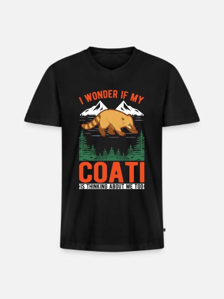Coati Cadeau Coati Proboscis - T-shirt encolure en V Premium bio Homme - noir