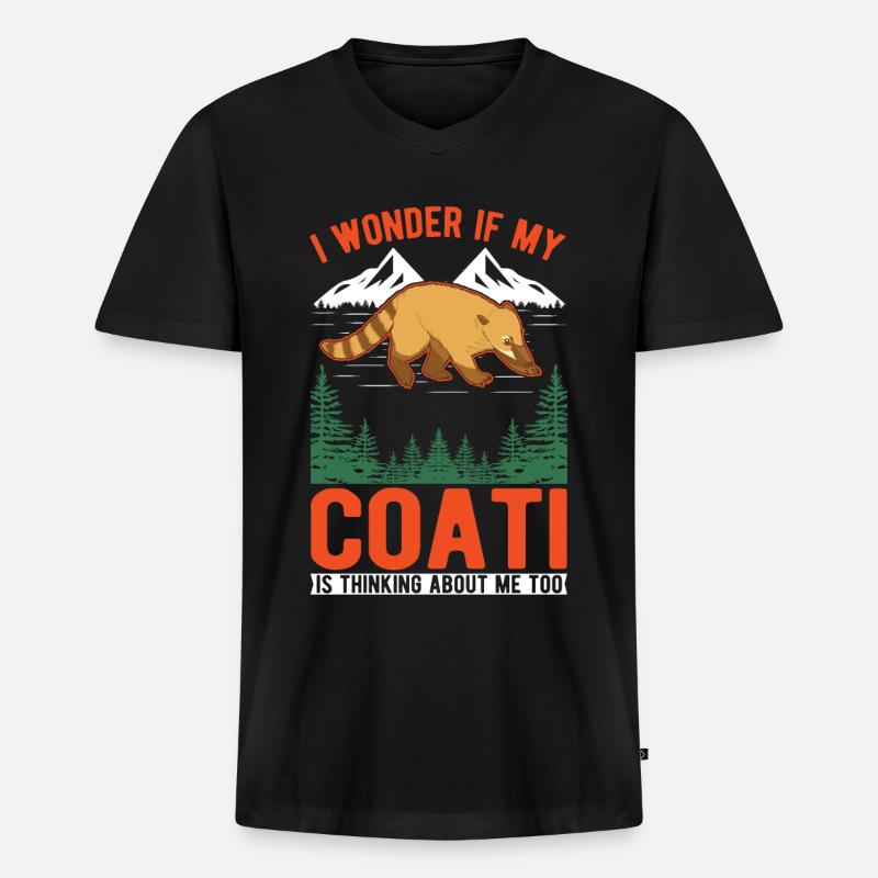 Coati Gift Coati Proboscis - Men's Premium Organic T-shirt with V-neck - black