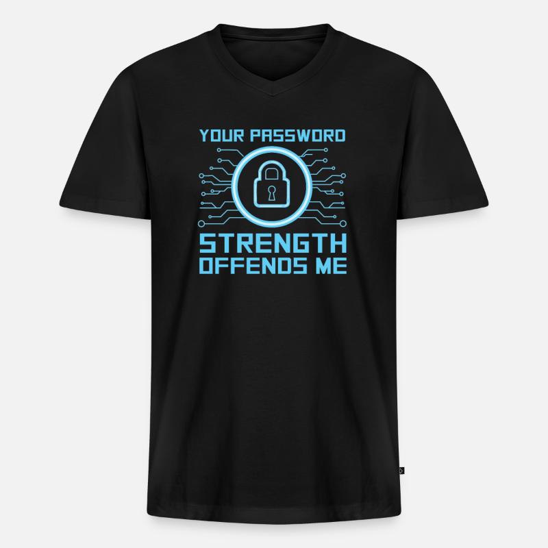 Hacker Programmierer Entwickler Informatik - Männer Premium Bio T-Shirt mit V-Ausschnitt - Schwarz